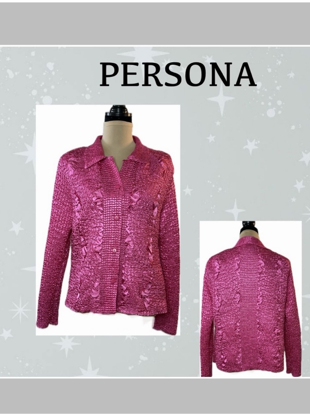 Persona Fuchsia Textured Sweater